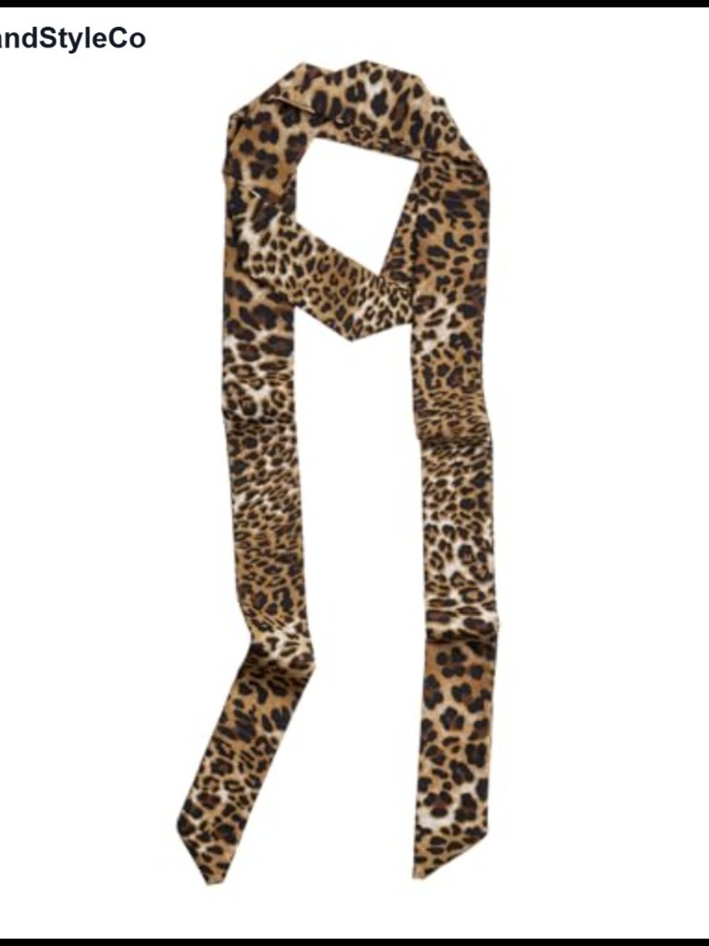 Womens Satin Neck Scarf Skinny Long Tie Leopard